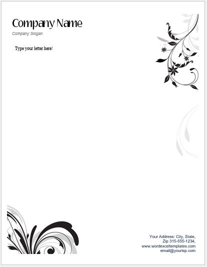 Floral Letterhead Templates For MS Word Word Excel Templates