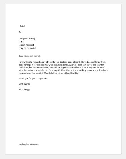 10 Excuse Letters For Missing Work For Every Situation Word Excel 