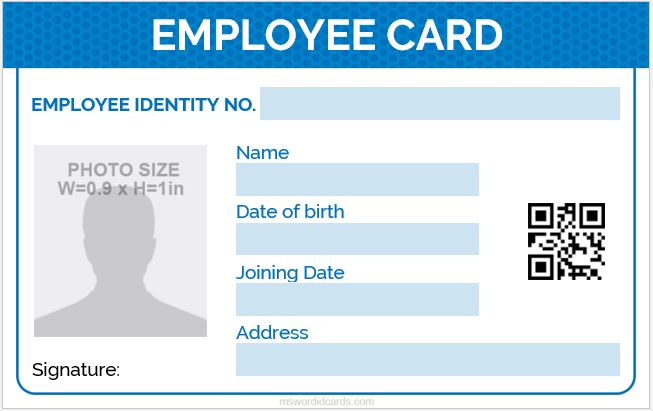 10 Best Employee ID Card Formats For MS Word Word Excel Templates