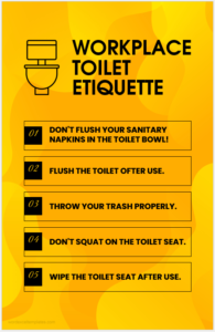 Workplace Toilet Etiquette Posters For Word Edit Print