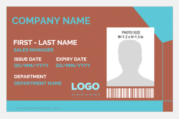 MS word Photo ID Badge Sample Template | Download Edit Print