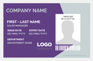 MS word Photo ID Badge Sample Template | Download Edit Print