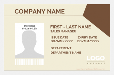 MS word Photo ID Badge Sample Template | Download Edit Print