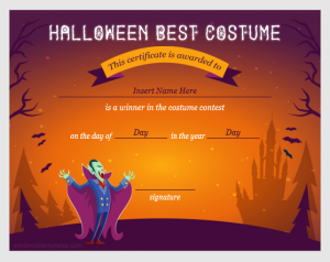 Halloween Best Costume Award Certificate | MS Word Templates