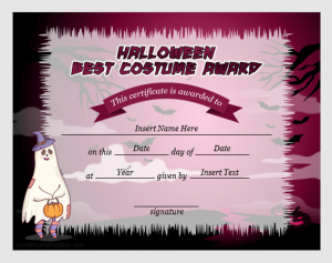 Halloween Best Costume Award Certificate | MS Word Templates