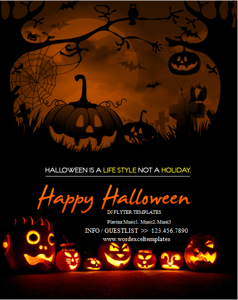 MS Word Halloween Party Flyer Templates Word Excel Templates