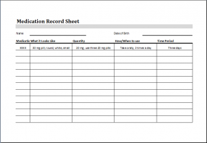 Editable & Printable Excel Medication Record Sheet | Word & Excel Templates