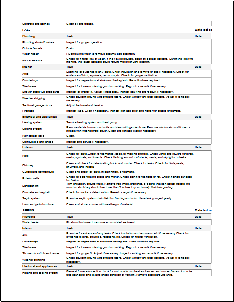 Building Maintenance Checklist Template Word Excel Templates