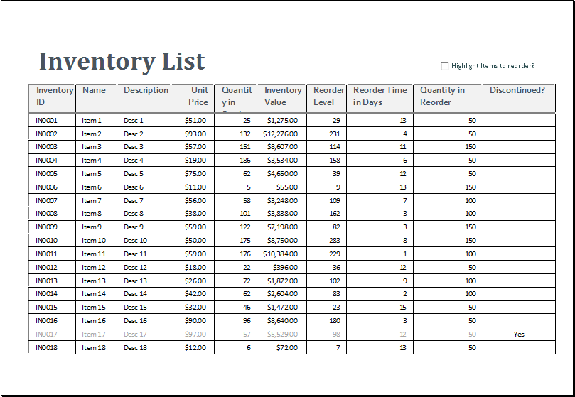 excel home inventory template with pictures