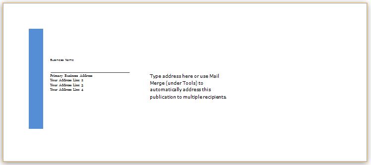 word back of envelope template download