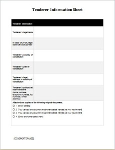 Tenderer Information Form | Word & Excel Templates