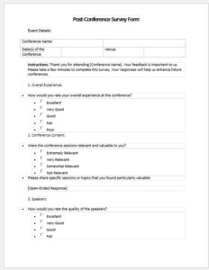 Post-Conference Survey Form