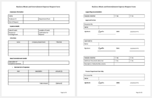 Business Meals and Entertainment Expense Request Form