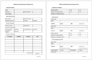 Medical and Health Expense Request Form