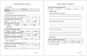 Speaker Feedback Form -Anonymous