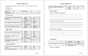 Speaker Feedback Form