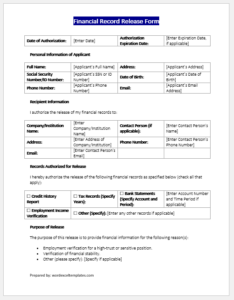 Financial Record Release Form