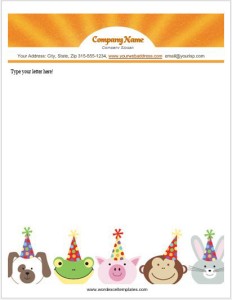 animal letterhead word templates letterheads excel