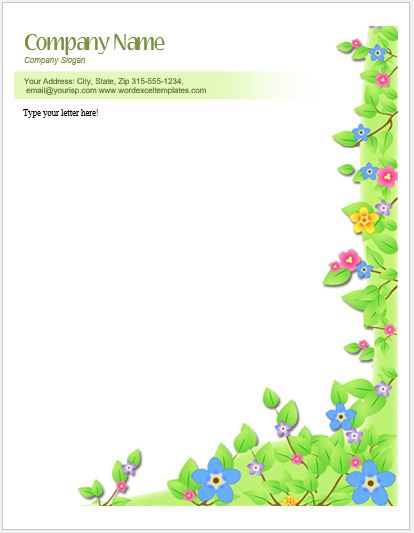 Floral Letterhead Templates For MS Word Word Excel Templates