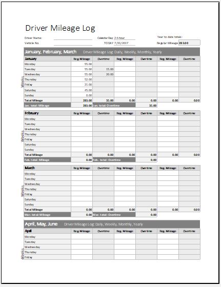 Daily Dot Log Book Spreadsheet for Taxi Record Excel