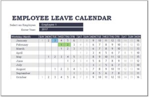 Employee Leave Calendar Templates for MS Excel | Download