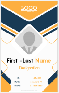 Photo ID badge template