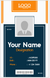 Photo ID badge template