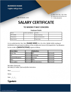 10 Best Salary Certificate Templates for MS Word | Download