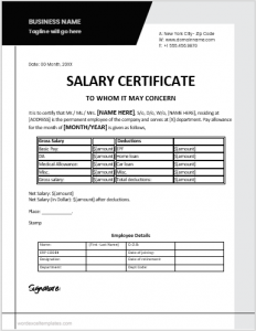 10 Best Salary Certificate Templates for MS Word | Download