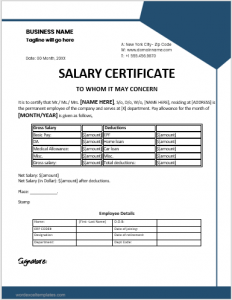 10 Best Salary Certificate Templates for MS Word | Download