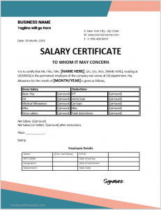 10 Best Salary Certificate Templates for MS Word | Download