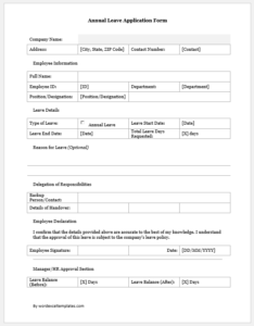 Annual Leave Application Form