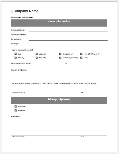 ms word forms template