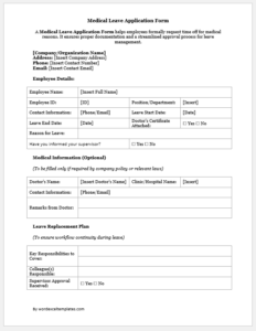 Medical Leave Application Form