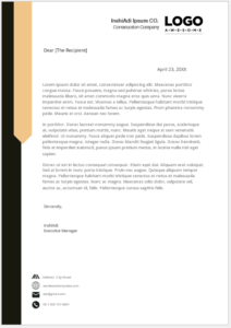 Construction business letterhead template