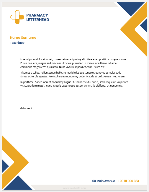 Pharmacy letterhead template for Word