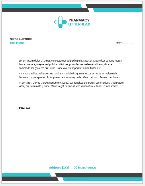 Pharmacy letterhead template for Word