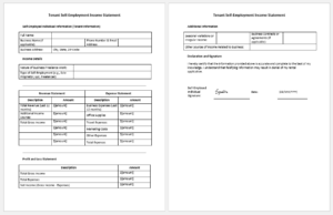 Tenant Self-Employment Income Statement