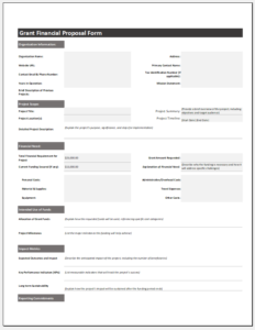 Grant Financial Proposal Form