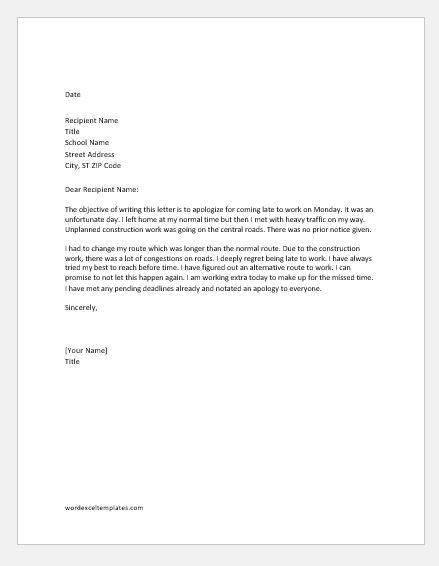 Apology Letter For Late Submission Of Project 