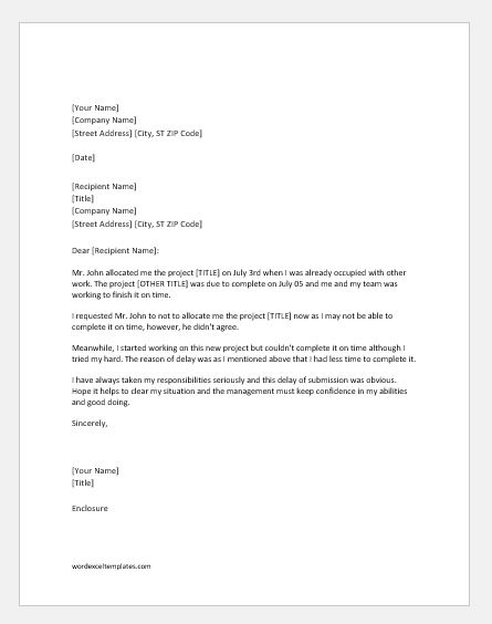 Apology Letter for Late Submission of Project | Word & Excel Templates