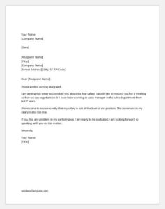 Low Salary Complaint Letter to Boss | Word & Excel Templates