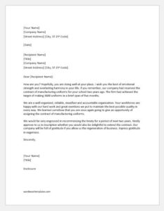 Business Contract Renewal Letter Samples | Download Samples