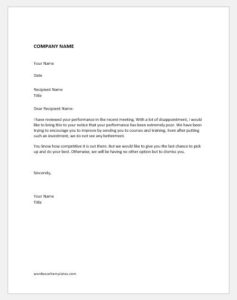 Final Warning Letter before Dismissal | Download Letter