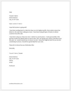 Letter to Landlord to Reduce Shop Rent | Sample Letters