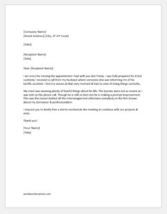 Missed Appointment Follow-Up Letters | Download Samples