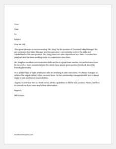 Recommendation Letter for Promotion | Word & Excel Templates