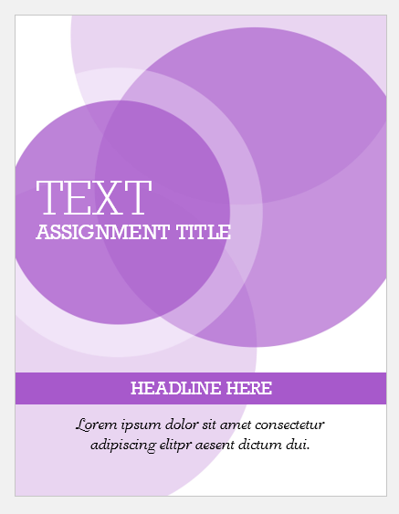 word cover page template for assignment