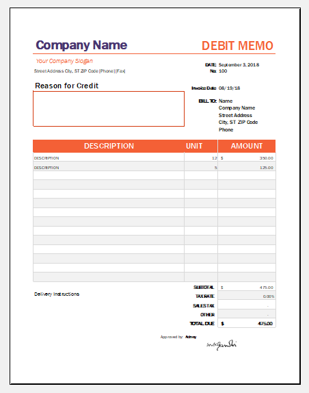 5 Debit Note Formats For MS Word Word Excel Templates