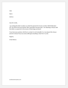 Remittance Advice Letter Template | Word & Excel Templates